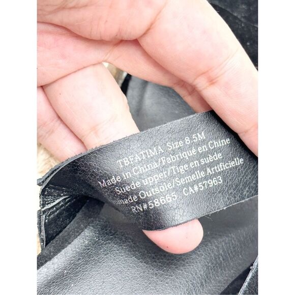 Treasure & Bond Sandals Size 8.5 Suede Upper Black Platform Espadrille Open Toe - Picture 8 of 9